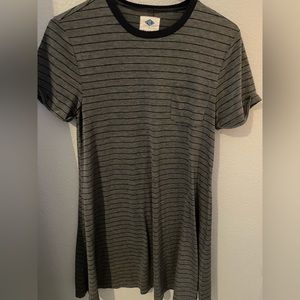 Grey blue stripped T-shirt dress